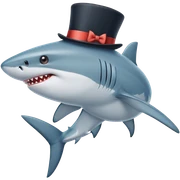 Shark with a top hat sticker