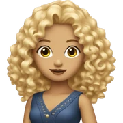 Blonde curly girl modeling on a catwalk  sticker