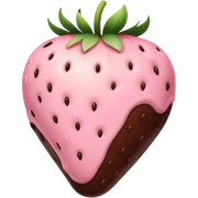 Chocolate dipped light pink strawberry sticker