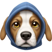 Dog wearing a hoodie sticker