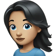 Girl with black hair and blue eyes sticker