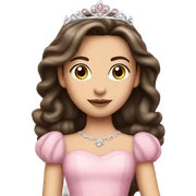 beautiful caucasian brunette princess in pink princess dress sticker