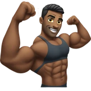 Bodybuilder showing off his  sticker