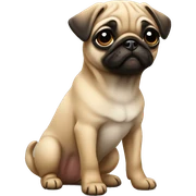 Fawn pug puppy standing  sticker