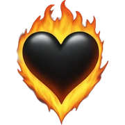 Black Heart on fire  sticker