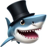 Shark with a top hat sticker