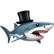 Shark with a top hat sticker