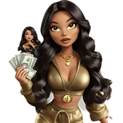 girl with jewelry and money sticker