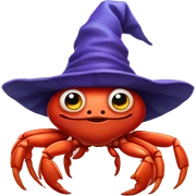 crab with a wizard hat sticker