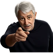 pointing male with white hair sticker