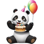 Cute panda wishing happy Birthday  sticker