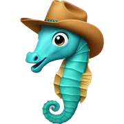 seahorse wearing a cowboy hat sticker