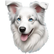 Solid white Australian shepherd blue eyes sticker