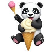 Panda eating ice cream sticker