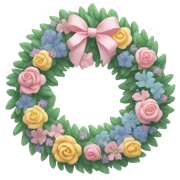 a pastel colored wreath sticker