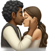 Indian man kissing white brunette girl sticker