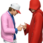 young boys in stylish outfits sticker