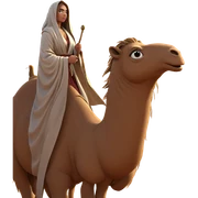girl in robe in desert sticker