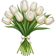 white tulip bouquet  sticker
