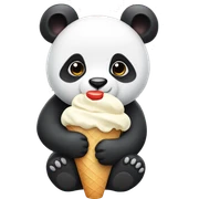 Panda eating ice cream sticker
