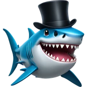 Shark with a top hat sticker