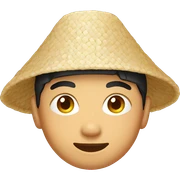 Asian with rice hat sticker