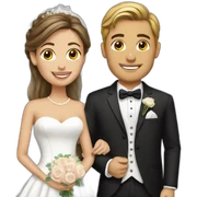 bride and groom sticker