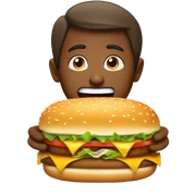Eating burger sticker