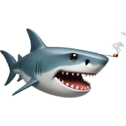 shark smoking sticker