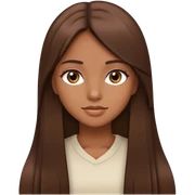 Beautiful girl,brown hair,straight hair，long hair,brown eyes sticker