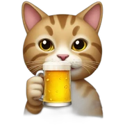 Cat avec bière sticker