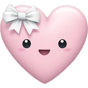 Pastel pink heart with white bow sticker