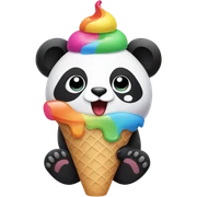 Panda eating ice cream sticker