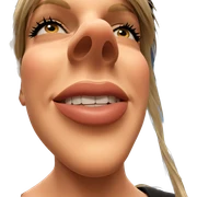 blonde girl portrait with smile sticker
