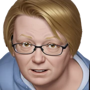 blonde boy with glasses portrait sticker