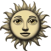 Sun and moon vintage  sticker