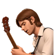 boy playing guitar solo sticker