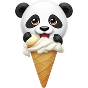 Panda eating ice cream sticker
