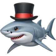 Shark with a top hat sticker