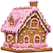 Gingerbread house pink sticker