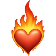 heart on fire sticker