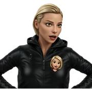 blonde girl in leather jacket sticker