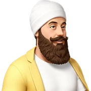 dreamy boy with beard hat sticker
