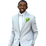 smiling dark-skinned man in suit sticker