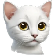 White kitten long eyeslahes sticker