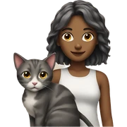 A girl and a cat  sticker