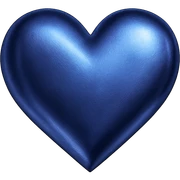 heart with a metallic indigo finish, digital illustration, no background sticker