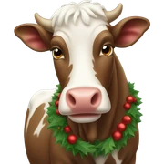 Christmas cow sticker