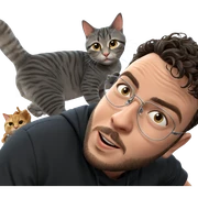 whimsical boy with cat sticker