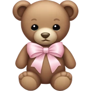 teddy bear with pale pink ribbon and pale pink heart sticker